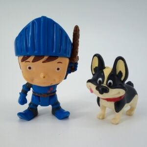 Mike the Knight and Yap Puppy Dog Posable Action Figure 2012 Mattel 3 in Set Lot